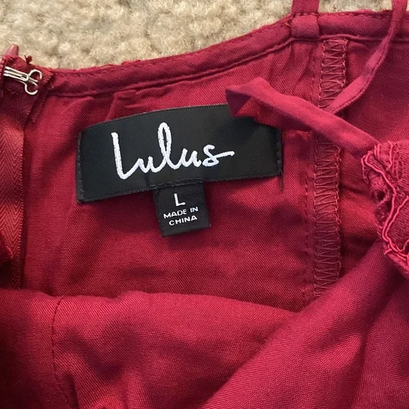 Lulus Red Lace Dress, size Large - Picture 5 of 6